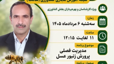 تدریس دوره مدیریت فصلی پرورش زنبور عسل در برنامه زنده «استودیو کشاورز» شبکه شامک