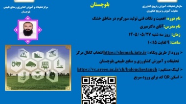 وبینار آموزشی با موضوع اهمیت و نکات فنی تولید سورگوم