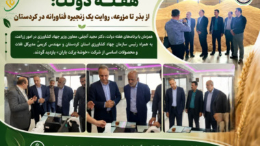 معاون وزیر جهاد کشاورزی در بازدید از «خوشه برکت باران» بر توسعه فناوری، ارتقای کیفیت تولیدات بذری و حمایت از کشاورزان تأکید کرد