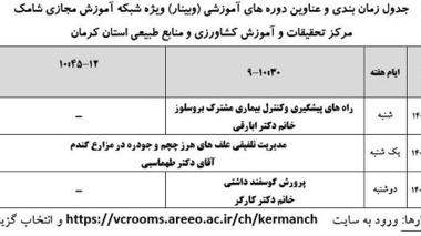 برگزاری وبینارهای آموزشی در مرکز کرمان